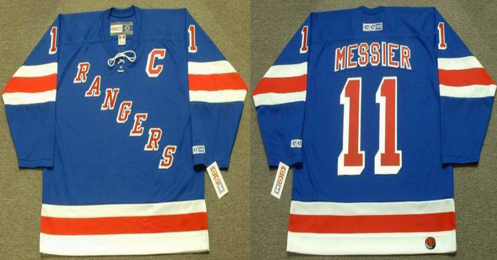 2019 Men New York Rangers 11 Messier blue style #3 CCM NHL jerseys